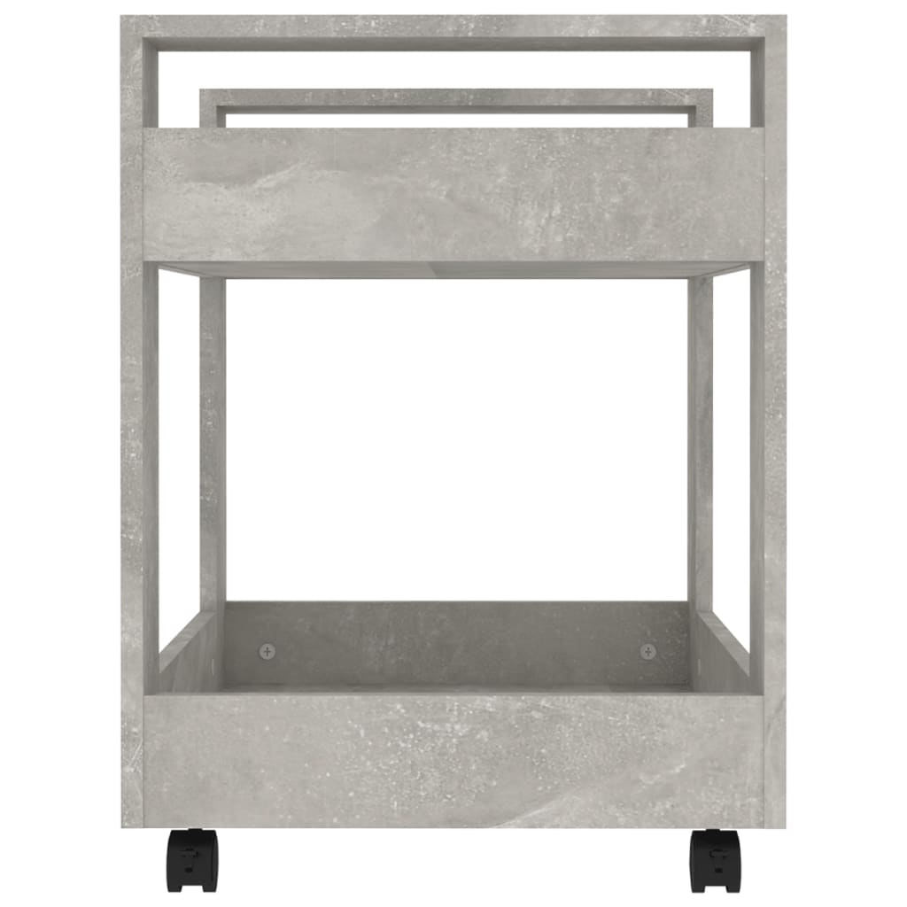 Carrello Scrivania Grigio cemento 60x45x60 cm Legno Multistrato cod mxl 40690