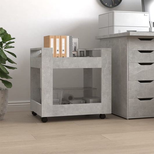 Carrello Scrivania Grigio cemento 60x45x60 cm Legno Multistrato cod mxl 40690