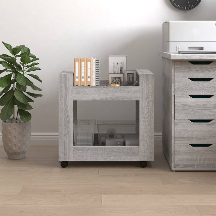 Carrello Scrivania Grigio Sonoma 60x45x60 cm Legno Multistrato cod mxl 37418