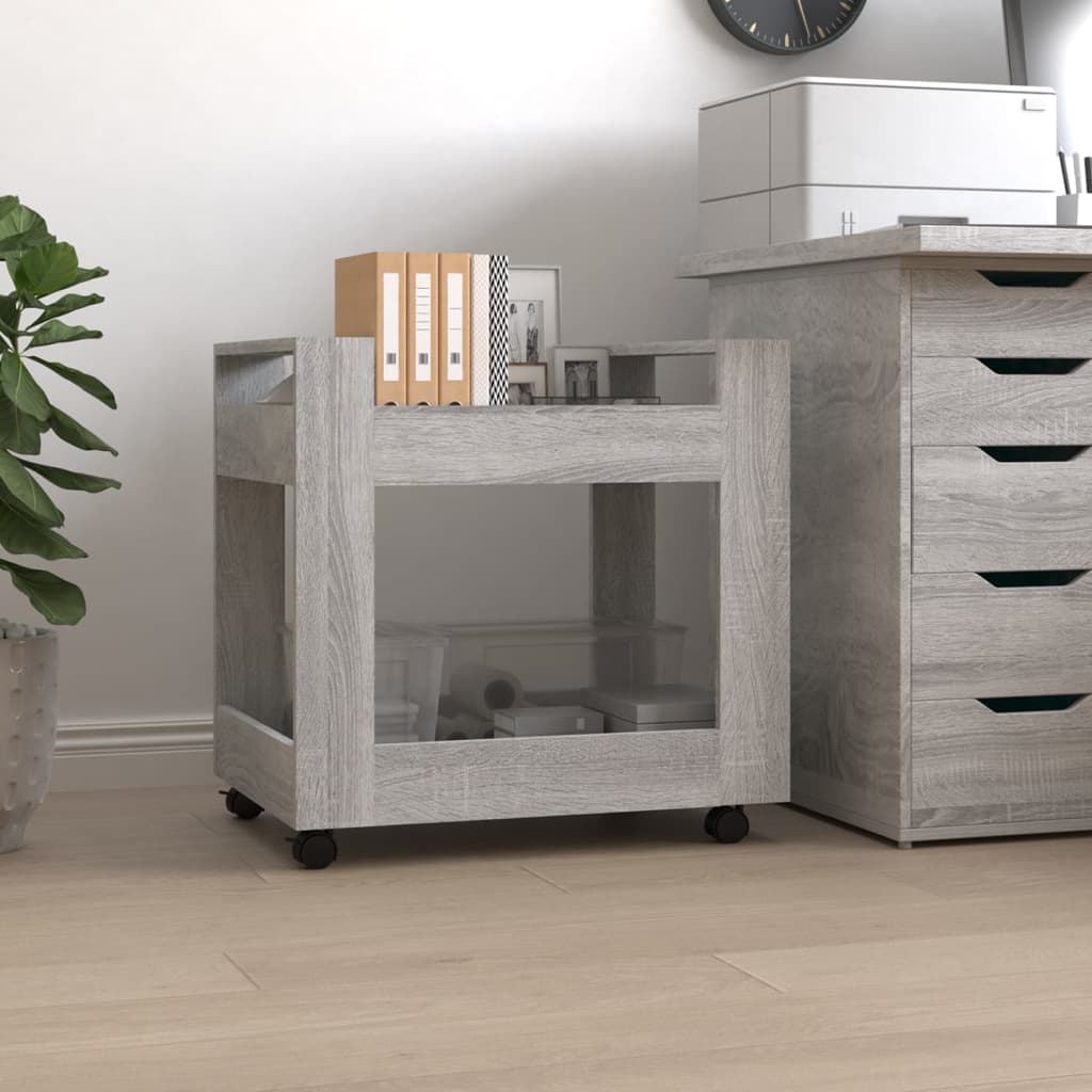 Carrello Scrivania Grigio Sonoma 60x45x60 cm Legno Multistrato cod mxl 37418