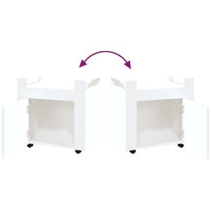 Carrello per Scrivania bianco 60x45x60 cm in Legno Multistrato cod mxl 39186