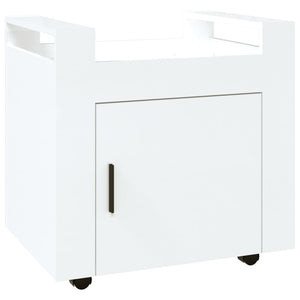 Carrello Scrivania bianco lucido 60x45x60 cm Legno Multistrato