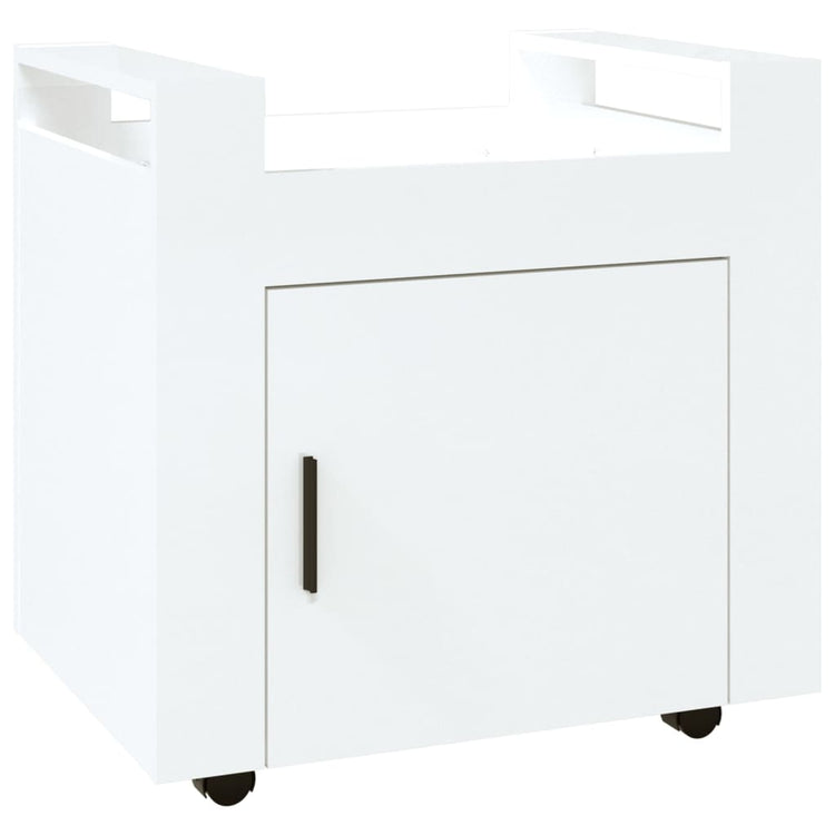 Carrello Scrivania bianco lucido 60x45x60 cm Legno Multistrato