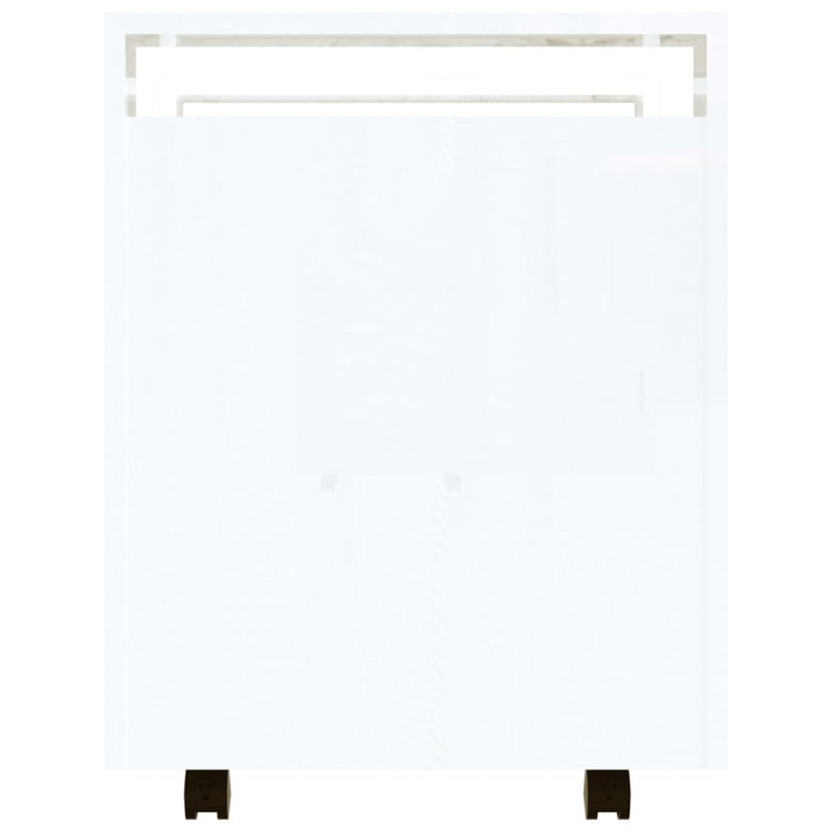 Carrello Scrivania bianco lucido 60x45x60 cm Legno Multistrato