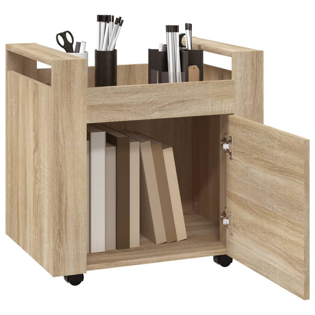 Carrello Scrivania rovere sonoma 60x45x60 cm Legno Multistrato