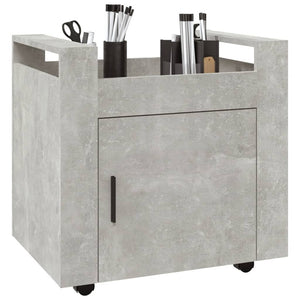 Carrello Scrivania Grigio cemento 60x45x60 cm Legno Multistrato