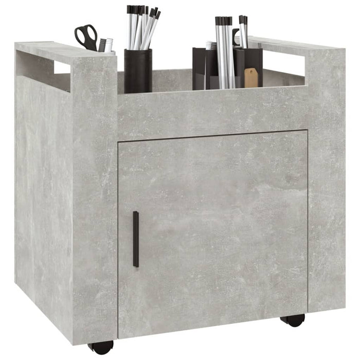 Carrello Scrivania Grigio cemento 60x45x60 cm Legno Multistrato