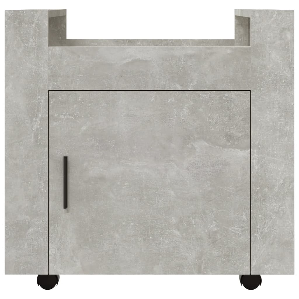 Carrello Scrivania Grigio cemento 60x45x60 cm Legno Multistrato