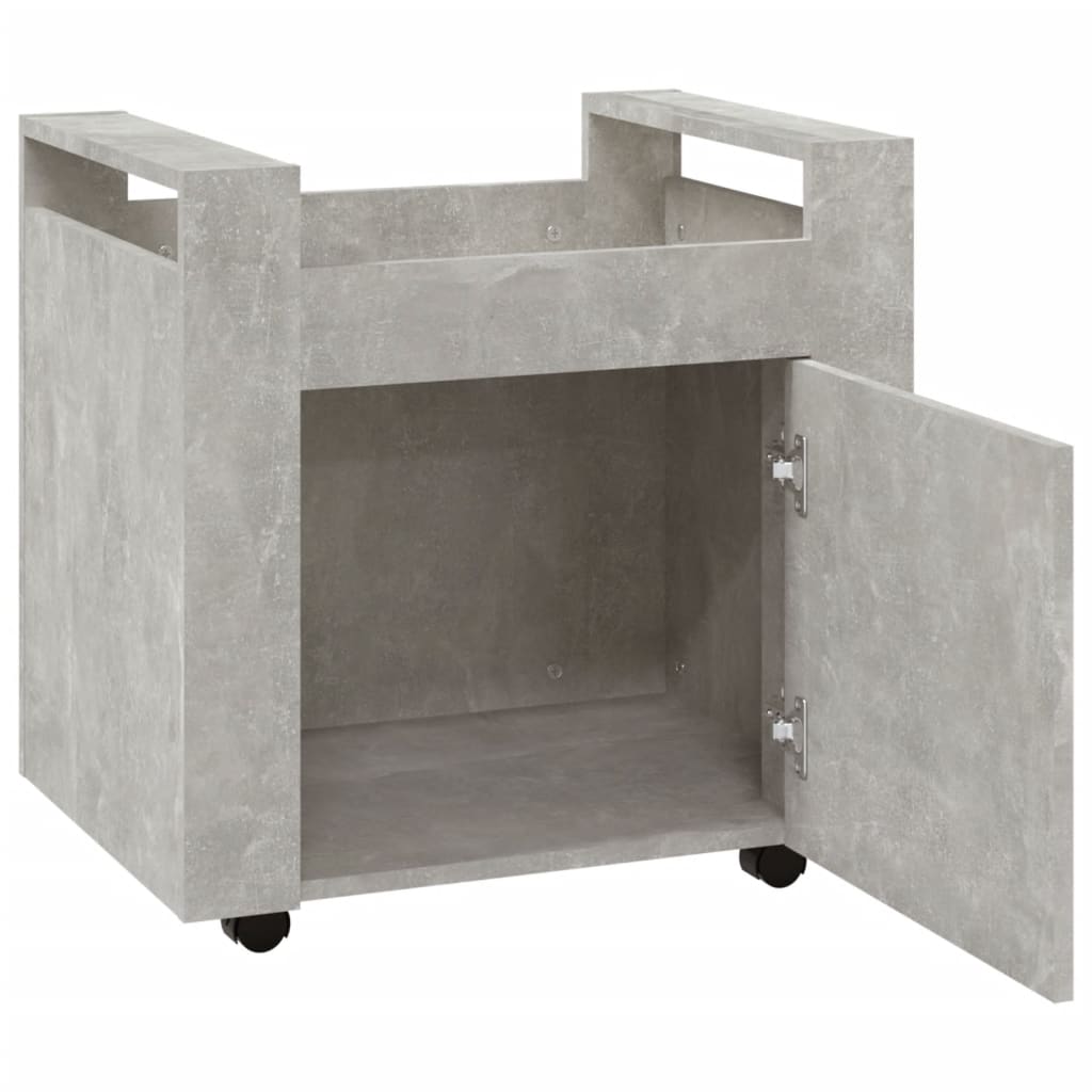 Carrello Scrivania Grigio cemento 60x45x60 cm Legno Multistrato