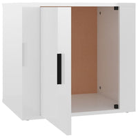 Comodini 2 pz in Bianco Lucido 50x39x47 cm