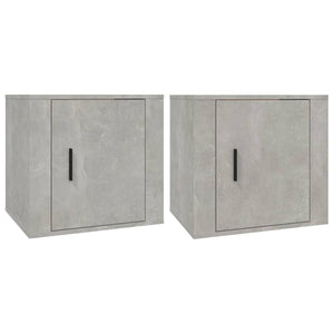 Comodini 2 pz Grigio Cemento 50x39x47 cm