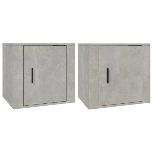 Comodini 2 pz Grigio Cemento 50x39x47 cm