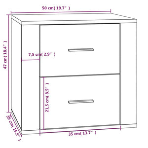 Comodino Grigio Sonoma 50x39x47 cm 816710