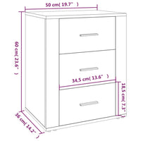 Comodino Grigio Sonoma 50x36x60 cm in Legno Multistrato cod mxl 31187