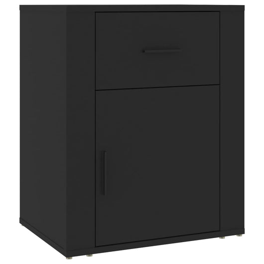 Comodino Nero 50x36x60 cm in Legno Multistrato cod mxl 30531