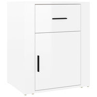 Comodino Bianco Lucido 50x36x60 cm in Legno Multistrato 816722