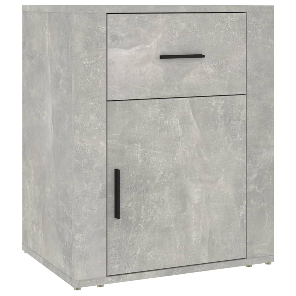 Comodino Grigio Cemento 50x36x60 cm in Legno Multistrato cod mxl 30082