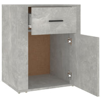 Comodino Grigio Cemento 50x36x60 cm in Legno Multistrato cod mxl 30082