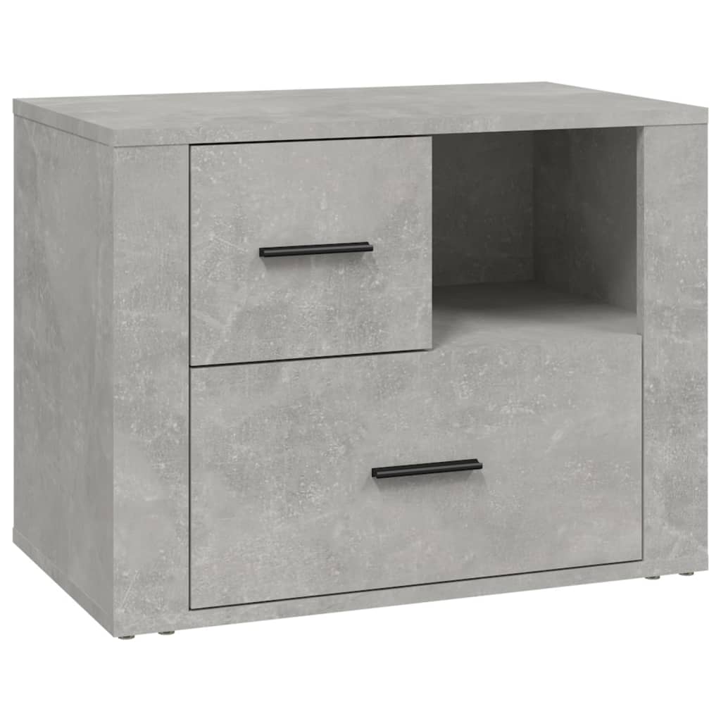 Comodino Grigio Cemento 60x36x45 cm in Legno Multistrato cod mxl 30632