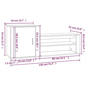 Scarpiera Bianca 130x35x54 cm in Legno Multistrato 816744