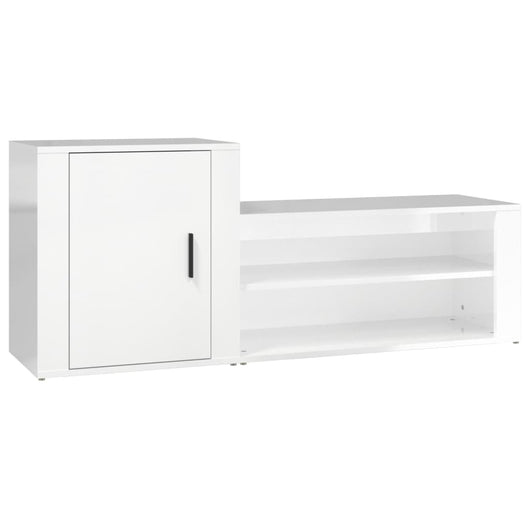 Scarpiera Bianco Lucido 130x35x54 cm in Legno Multistrato cod mxl 41409