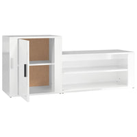 Scarpiera Bianco Lucido 130x35x54 cm in Legno Multistrato cod mxl 41409