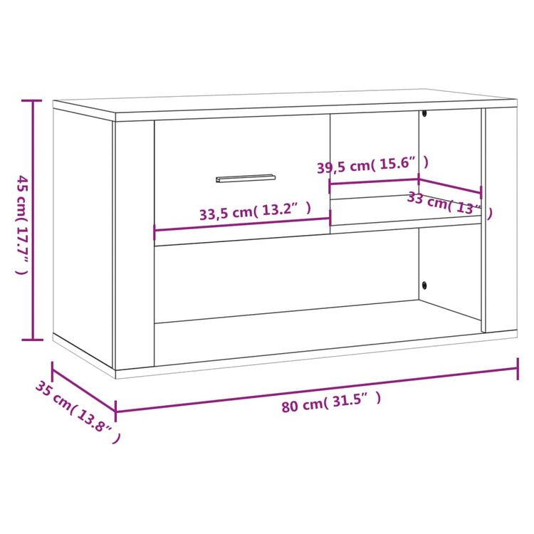 Scarpiera Bianca 80x35x45 cm in Legno Multistrato cod mxl 43559