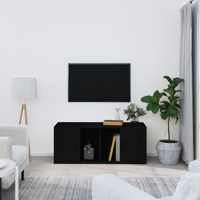 Mobile Porta TV Nero 100x35x40 cm in Legno Multistrato cod mxl 32502