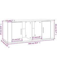 Mobile TV Rovere Fumo 100x35x40 cm in Legno Multistrato 816805