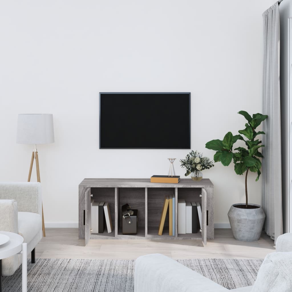 Mobile TV Grigio Sonoma 100x35x40 cm in Legno Multistrato cod mxl 25839