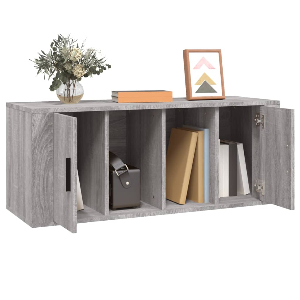 Mobile TV Grigio Sonoma 100x35x40 cm in Legno Multistrato cod mxl 25839