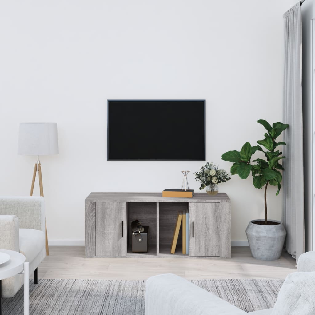 Mobile TV Grigio Sonoma 100x35x40 cm in Legno Multistrato cod mxl 25839