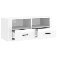 Mobile Porta TV Bianco Lucido 100x35x40 cm in Legno Multistrato cod mxl 26100