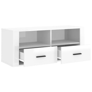 Mobile Porta TV Bianco Lucido 100x35x40 cm in Legno Multistrato cod mxl 26100