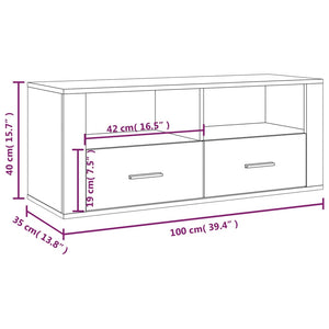 Mobile Porta TV Bianco Lucido 100x35x40 cm in Legno Multistrato cod mxl 26100