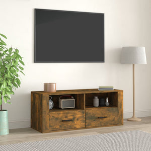 Mobile TV Rovere Fumo 100x35x40 cm in Legno Multistrato 816813