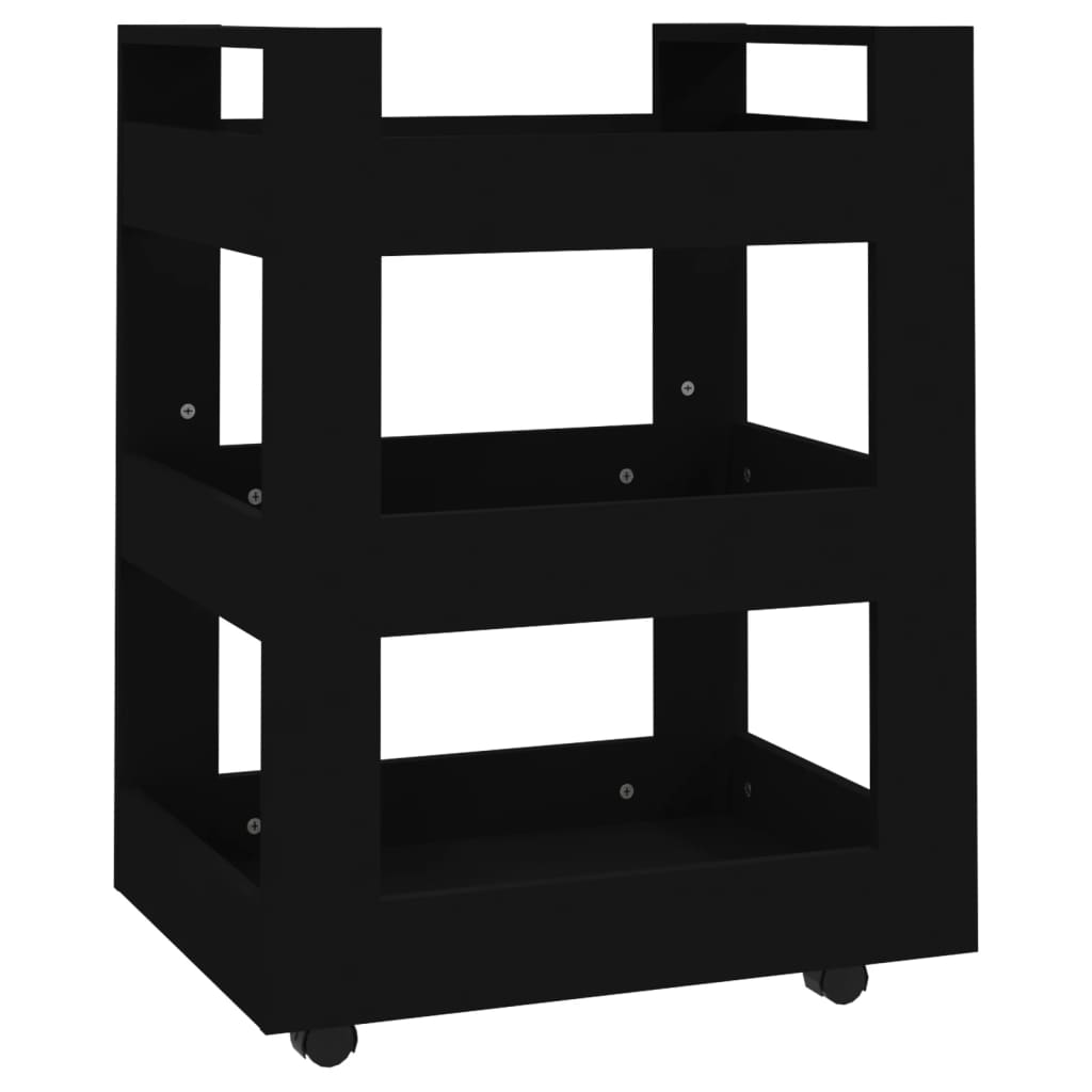 Carrello da Cucina Nero 60x45x80 cm in Legno Multistratocod mxl 130768