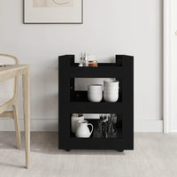 Carrello da Cucina Nero 60x45x80 cm in Legno Multistratocod mxl 130768