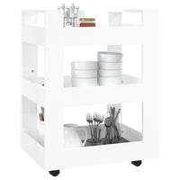 Carrello da Cucina bianco lucido 60x45x80 cm Legno Multistrato 816818