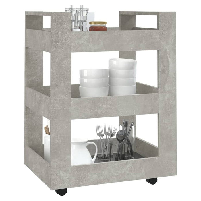 Carrello da Cucina Grigio cemento 60x45x80 cm Legno Multistrato cod mxl 66028