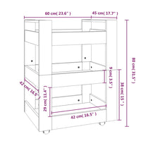 Carrello da Cucina Grigio cemento 60x45x80 cm Legno Multistrato cod mxl 66028