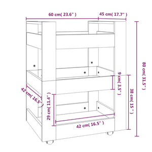 Carrello da Cucina Grigio cemento 60x45x80 cm Legno Multistrato cod mxl 66028