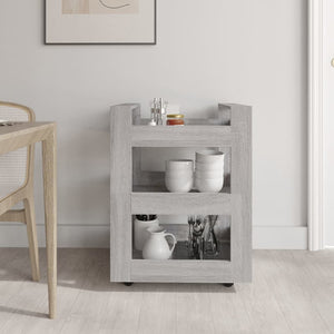 Carrello da Cucina Grigio Sonoma 60x45x80 cm Legno Multistrato cod mxl 66601