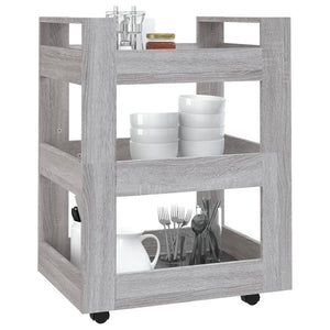 Carrello da Cucina Grigio Sonoma 60x45x80 cm Legno Multistrato cod mxl 66601