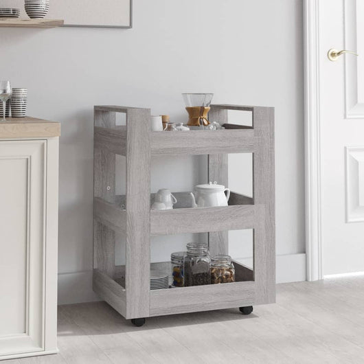 Carrello da Cucina Grigio Sonoma 60x45x80 cm Legno Multistrato 816822