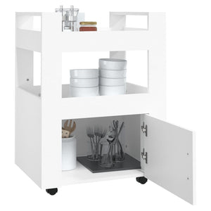 Carrello da Cucina Bianco 60x45x80 cm in Legno Multistrato 816824