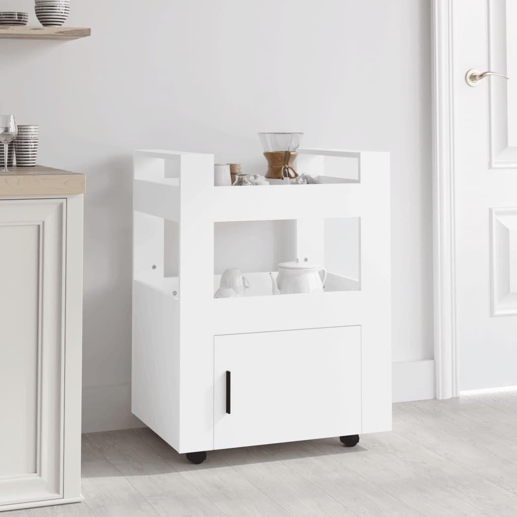 Carrello da Cucina Bianco 60x45x80 cm in Legno Multistrato 816824