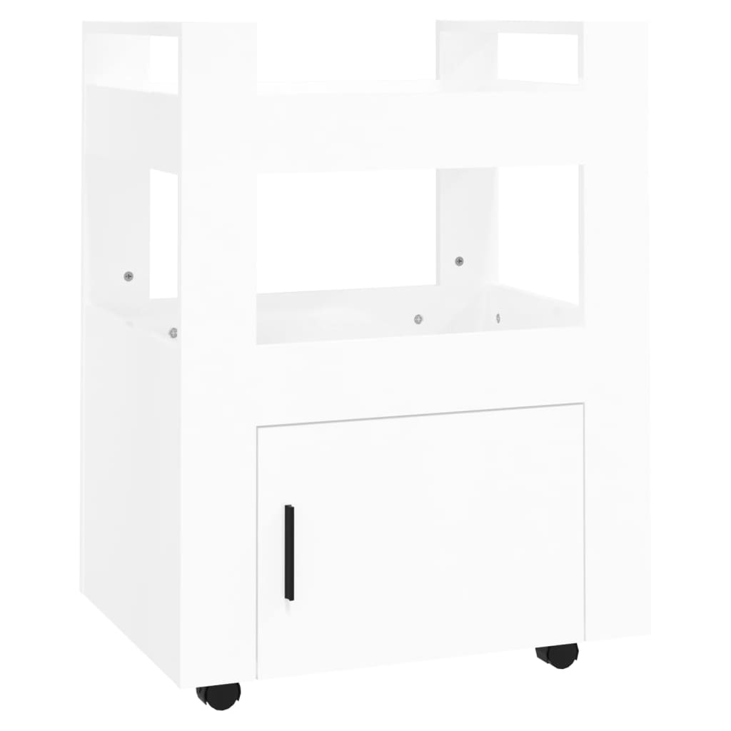 Carrello da Cucina bianco lucido 60x45x80 cm Legno Multistrato 816826