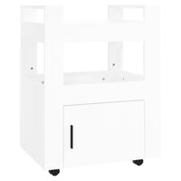 Carrello da Cucina bianco lucido 60x45x80 cm Legno Multistrato 816826