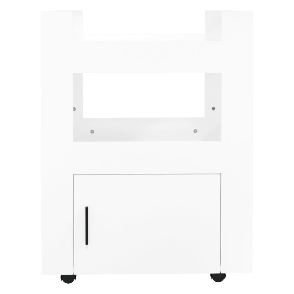 Carrello da Cucina bianco lucido 60x45x80 cm Legno Multistrato 816826